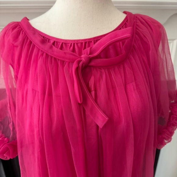 Vintage Hot Pink Nightgown & Bernette Sheer Robe Peignoir Set – Medium - Picture 3 of 16